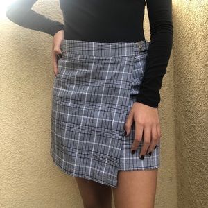 Plaid Asymmetrical Skirt